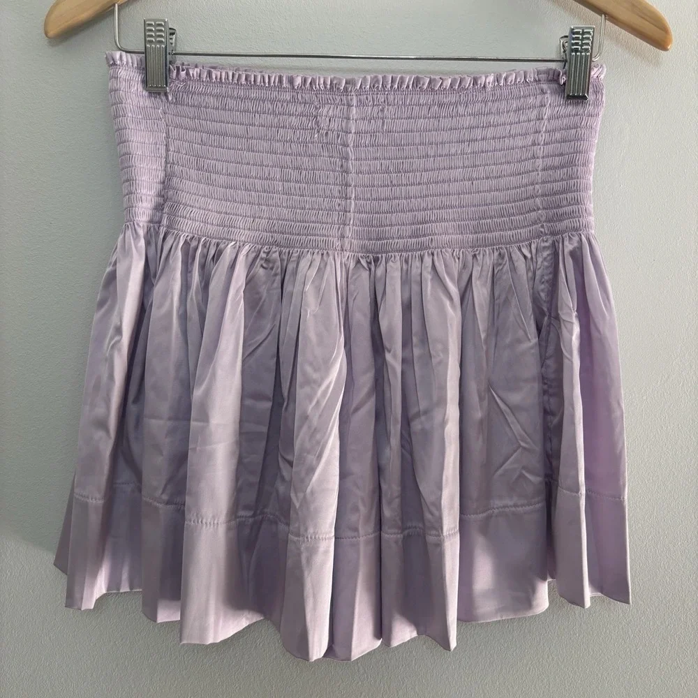 Natural Life Daisy Shorts Womens Medium Lavender High Waisted Silky Satin Cute